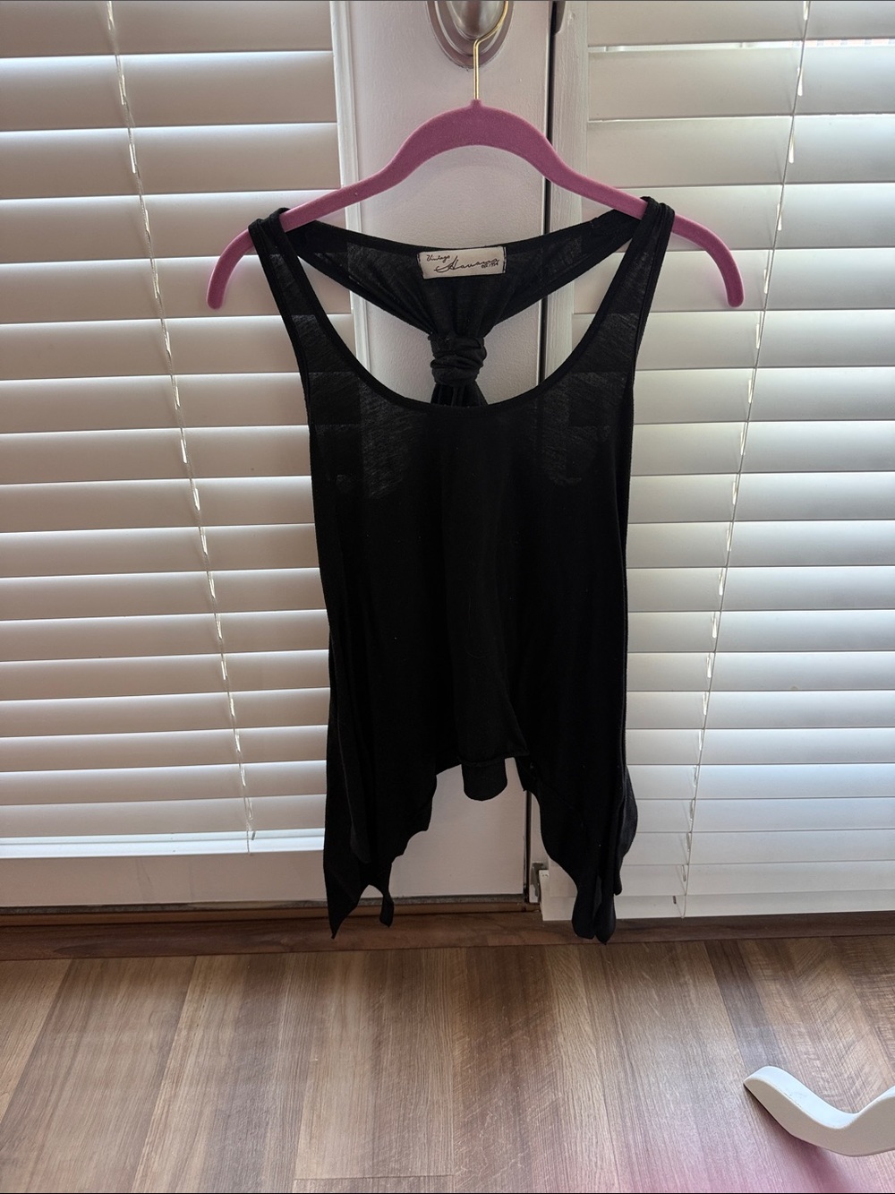 Vintage Havana Black Knot-Back Tank Top